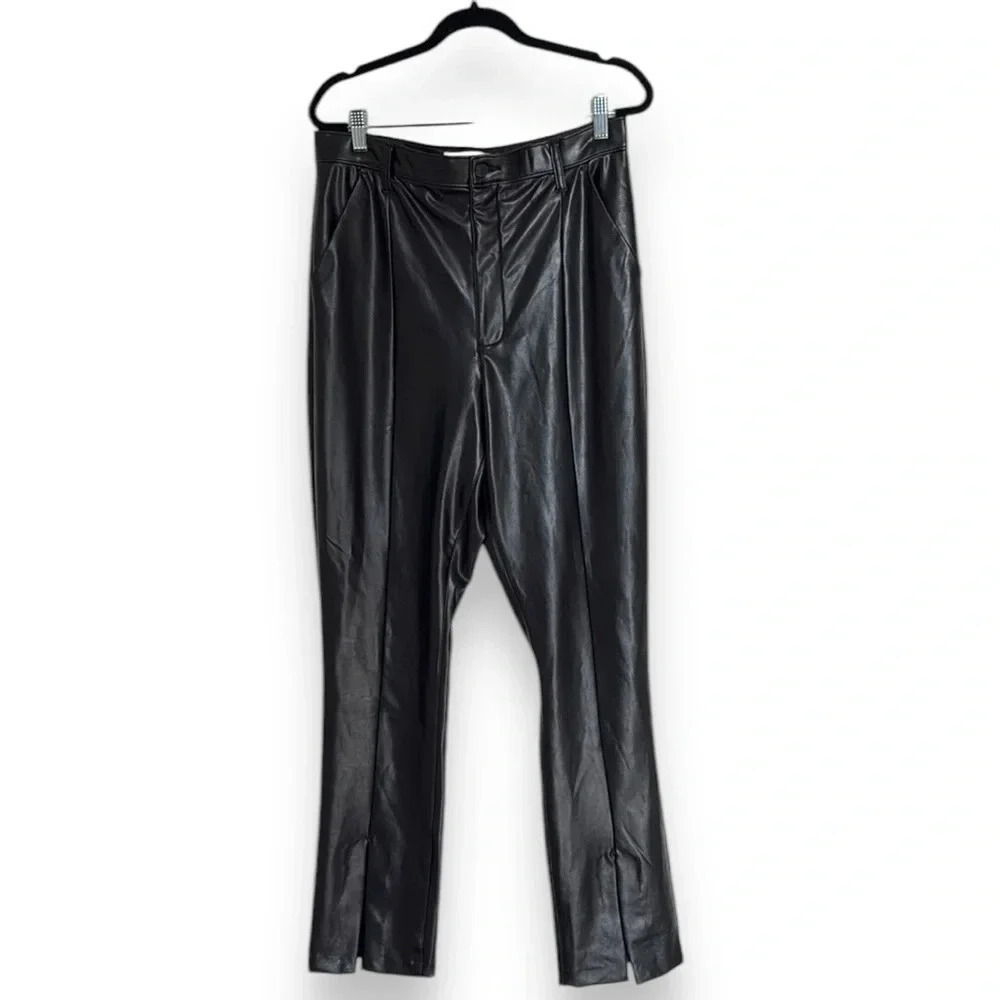 Abercrombie & Fitch The Skinny Ultra High Rise Black  Faux Leather Pants Size 14